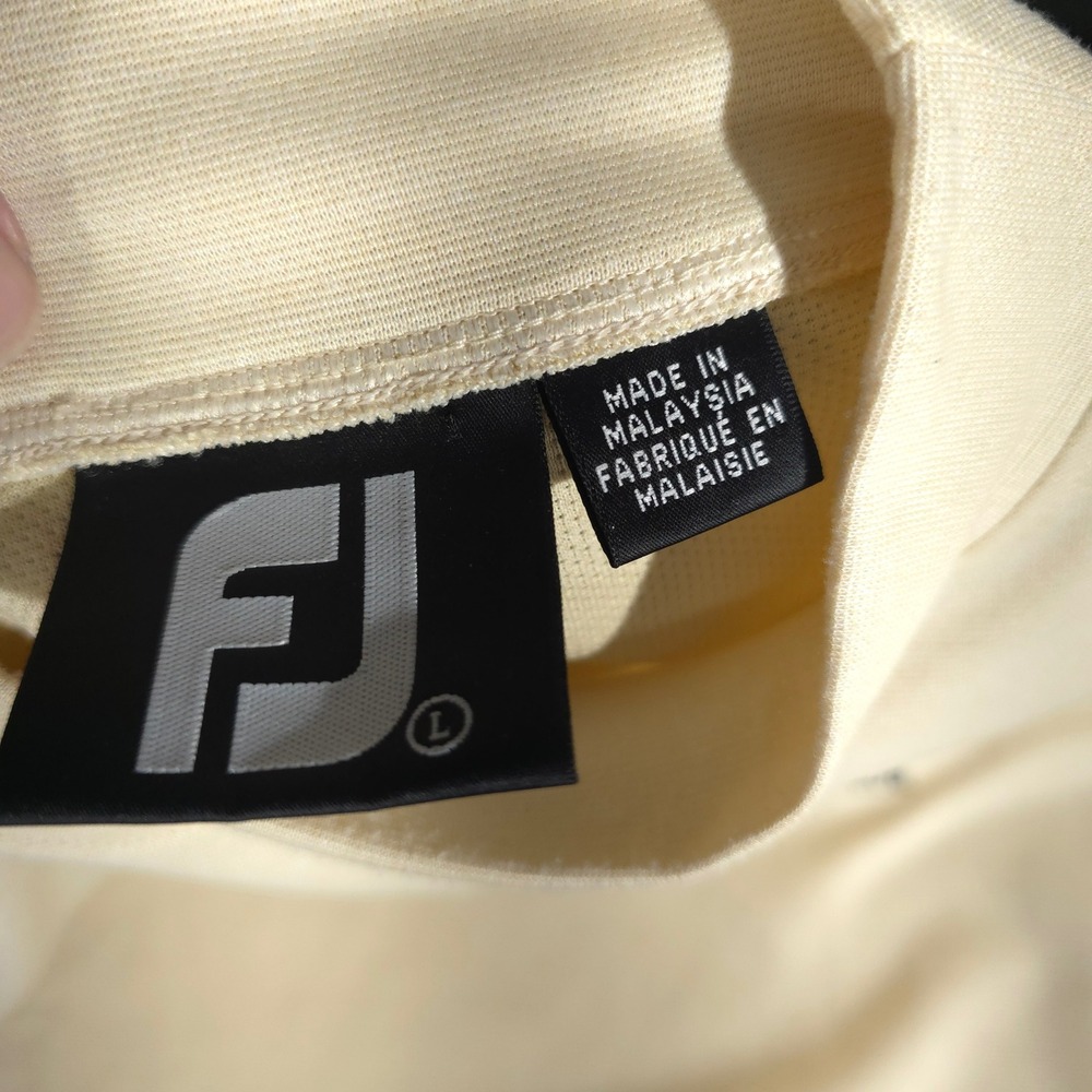 FootJoy Carolina Club Golf Mock Neck Shirt Mens Large Cream Long Sleeve Stretch - Picture 8 of 12